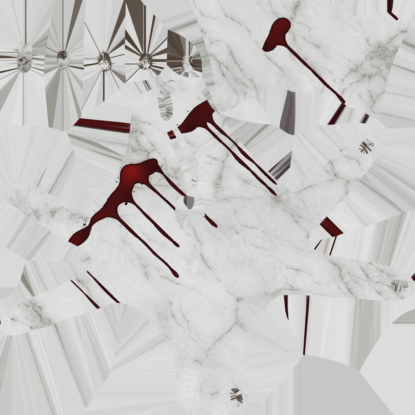 A textura de cor base pintada: mármore branco com veios vermelho-escuros